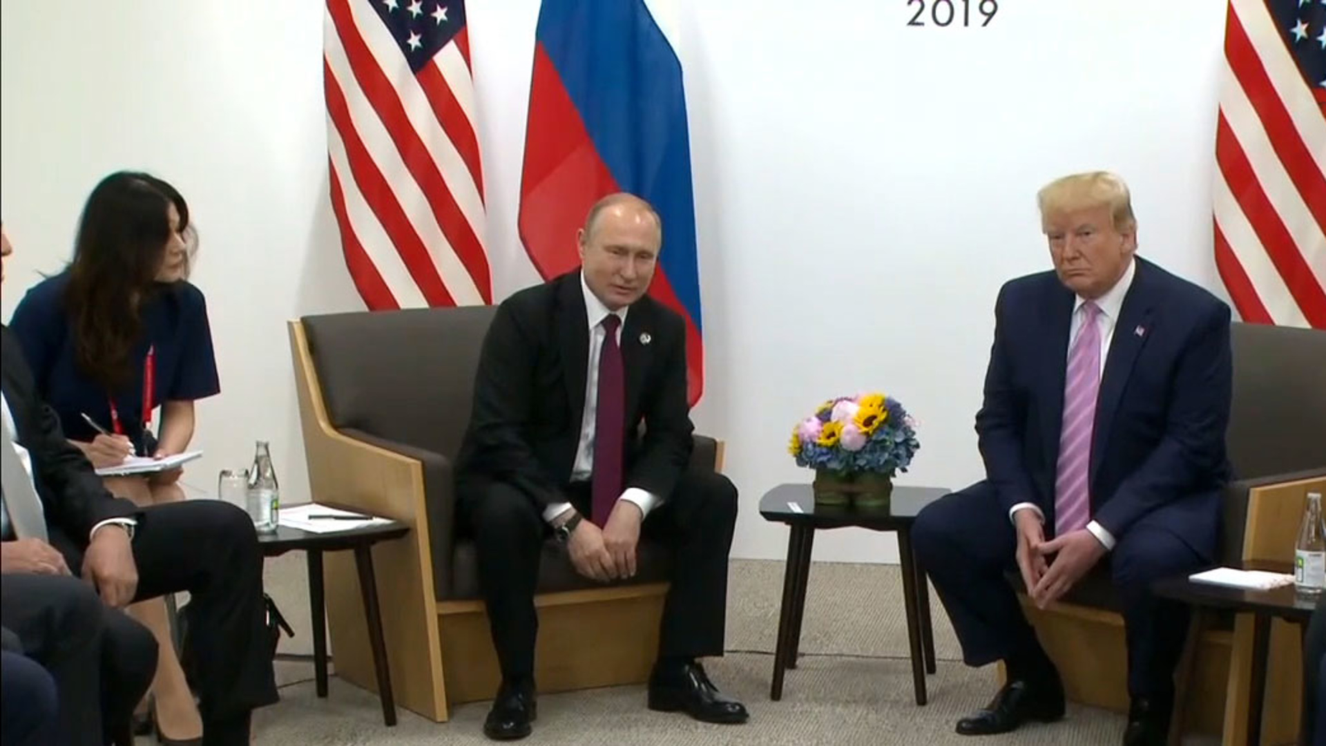 Переводчица Путина на встрече с Трампом 2019