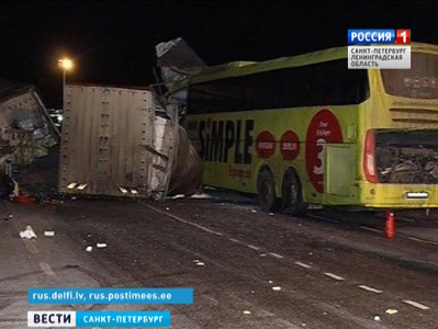 В Эстонии вторая за 10 дней авария с автобусом, среди пострадавших - семеро россиян
