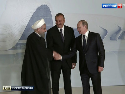 Путин, Алиев и Роухани обсудили 