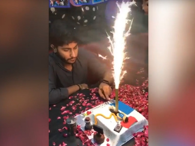 Пакистанец загорелся, пытаясь задуть свечу на праздничном пироге. Видео