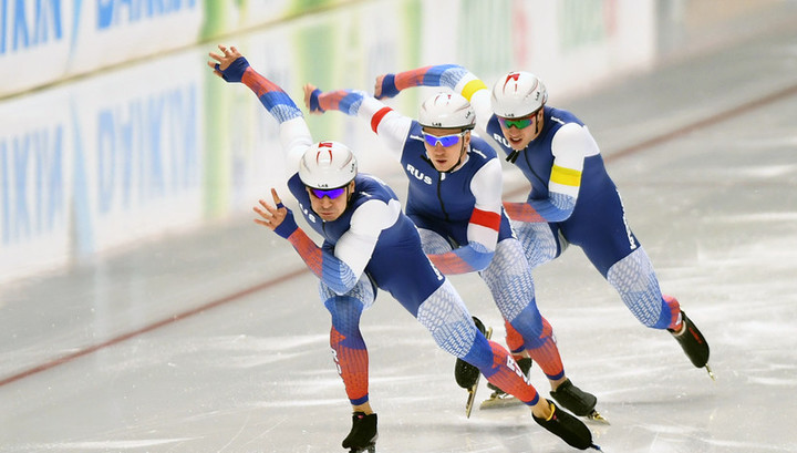 Российские конькобежцы завоевали все медали в 500-метровке на этапе Кубка мира