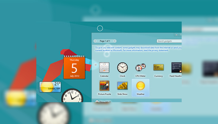 Восстановить гаджеты рабочего стола windows 8