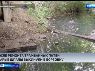 В речке Борзовке обнаружены трамвайные шпалы