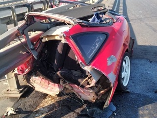 Машину разорвало пополам, водитель погиб: авария в Саранске попала на видео