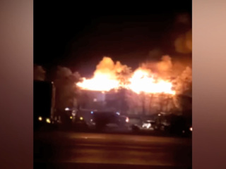 На видео попал крупный пожар в придорожной гостинице под Воронежем