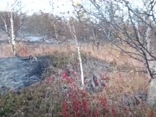 Полуостров Атарган в Магаданской области в огне