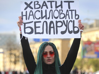 Белорусские активисты в Киеве требуют отставки Лукашенко