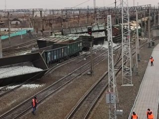 Грузовой поезд сошел с рельсов на станции в Новосибирской области