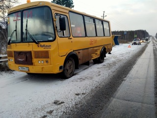 Школьный автобус столкнулся с иномаркой на трассе под Никольском