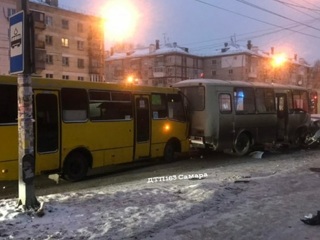 В Самаре в аварию попали два пассажирских автобуса