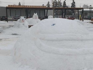 Орловцы лепят снежные арт-объекты