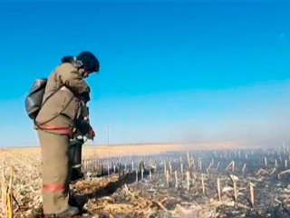 Первый в сезоне природный пожар бушует в Амурской области