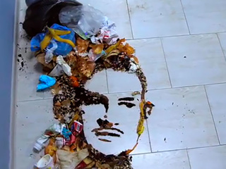 "Символично": портрет Моргенштерна из отходов