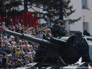 Военный парад, посвященный 76-й годовщине Победы в Великой Отечественной войне 1941-1945 годов. Хабаровск. Парад Победы