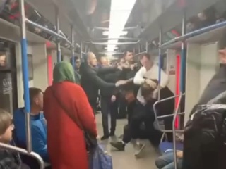 Пассажиры устроили драку в вагоне на красной ветке метро