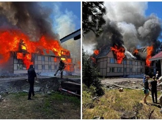 В Красноярском крае загорелась база отдыха