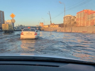 На Дмитровском шоссе в Москве произошел потоп