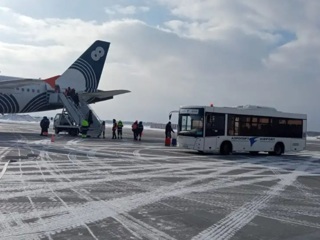 Самолет экстренно сел на Сахалине из-за вспыхнувшего аккумулятора