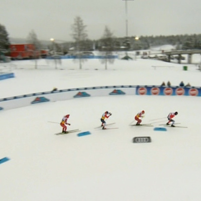 Российские лыжники завоевали серебро в эстафете на этапе Кубка мира