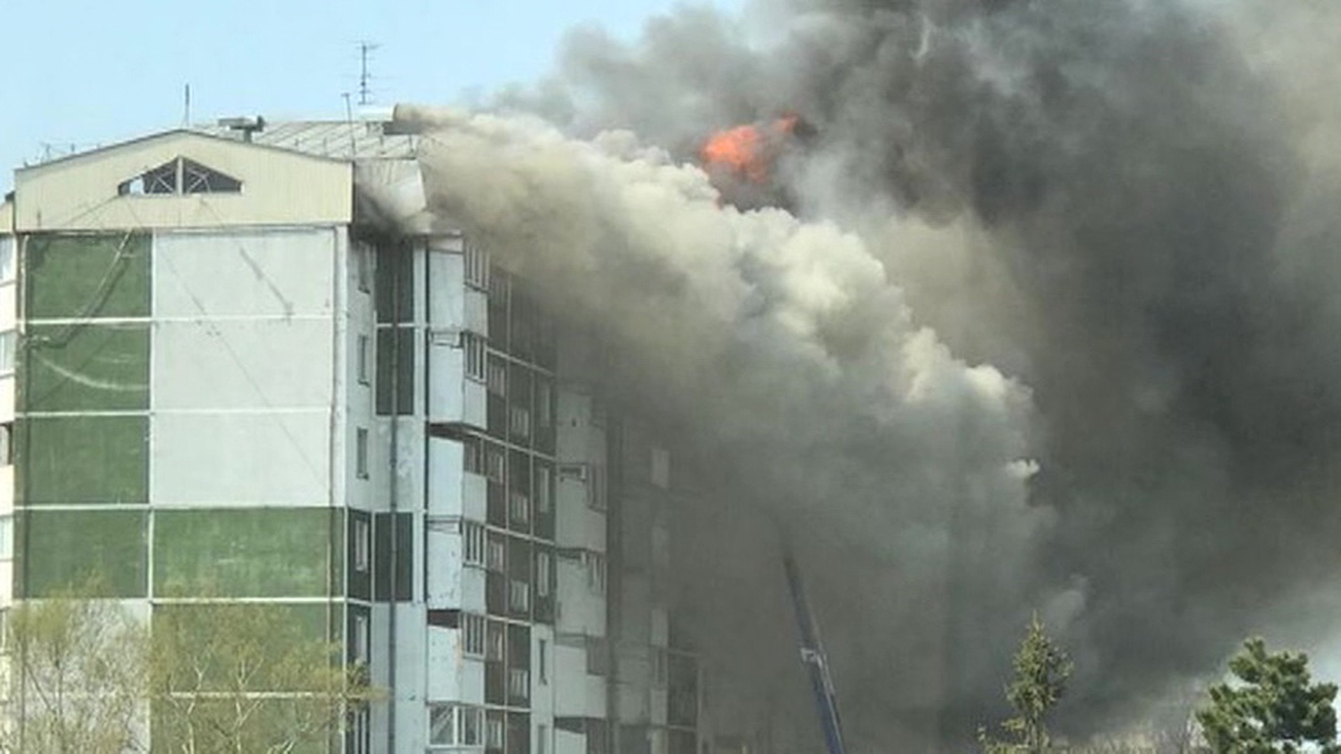 Город Южно-Сахалинск сегодня был пожар сильный