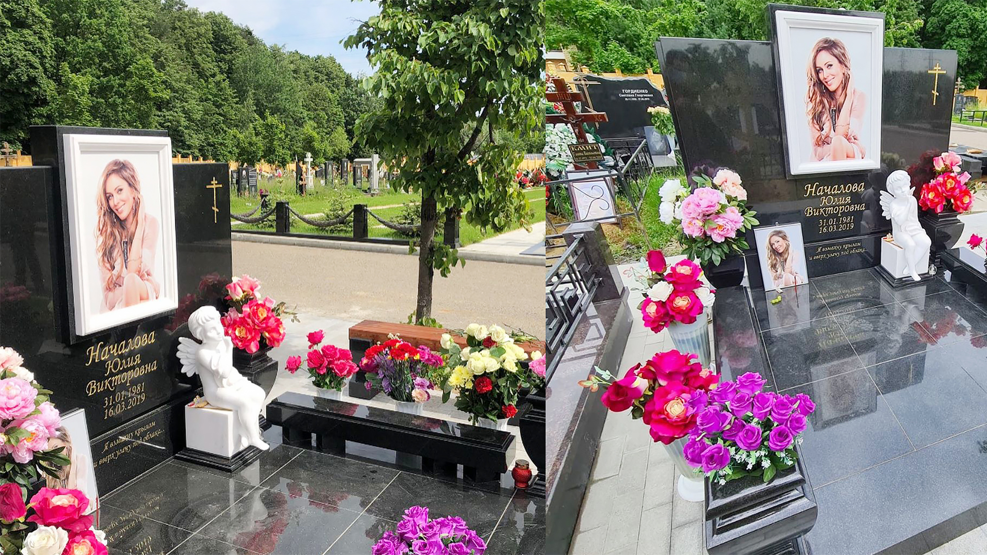 Похоронили певицу. Памятник на могиле веры Глаголевой.