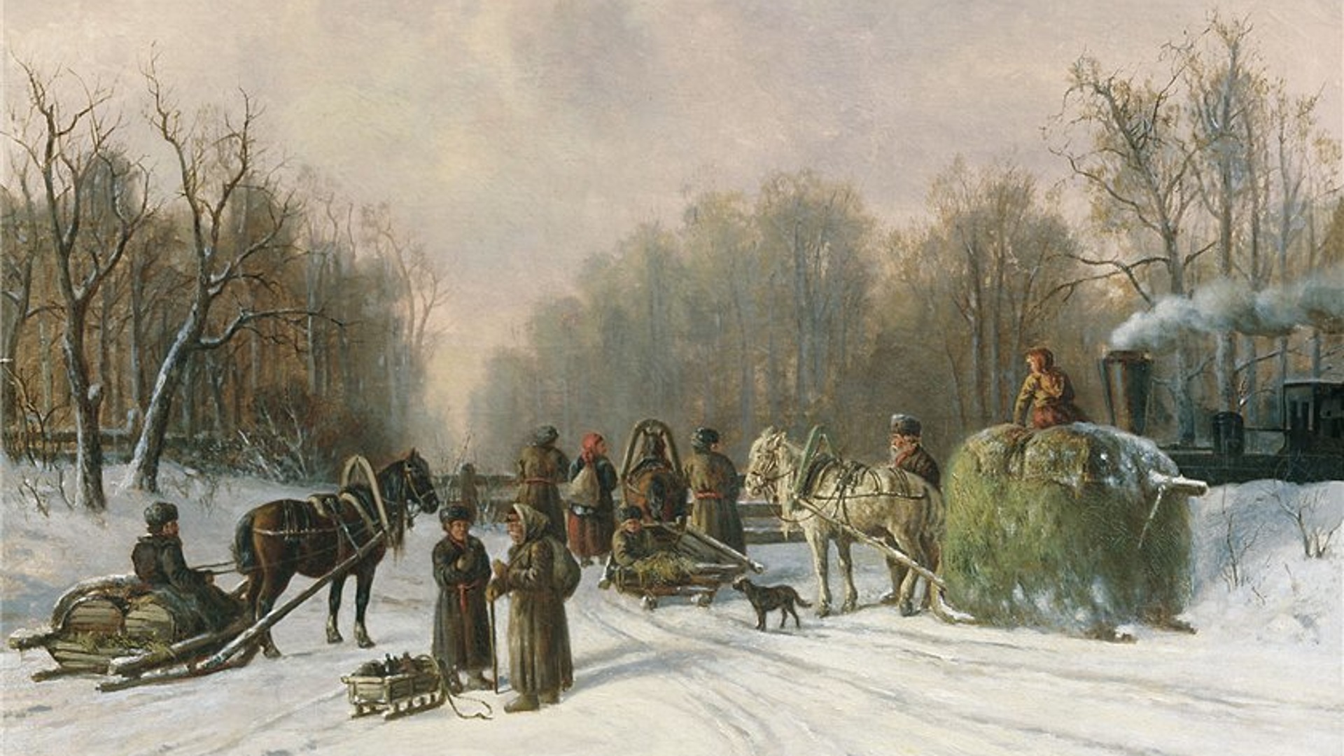 Экгорст Василий Ефимович (1831-1901) «зимний пейзаж»