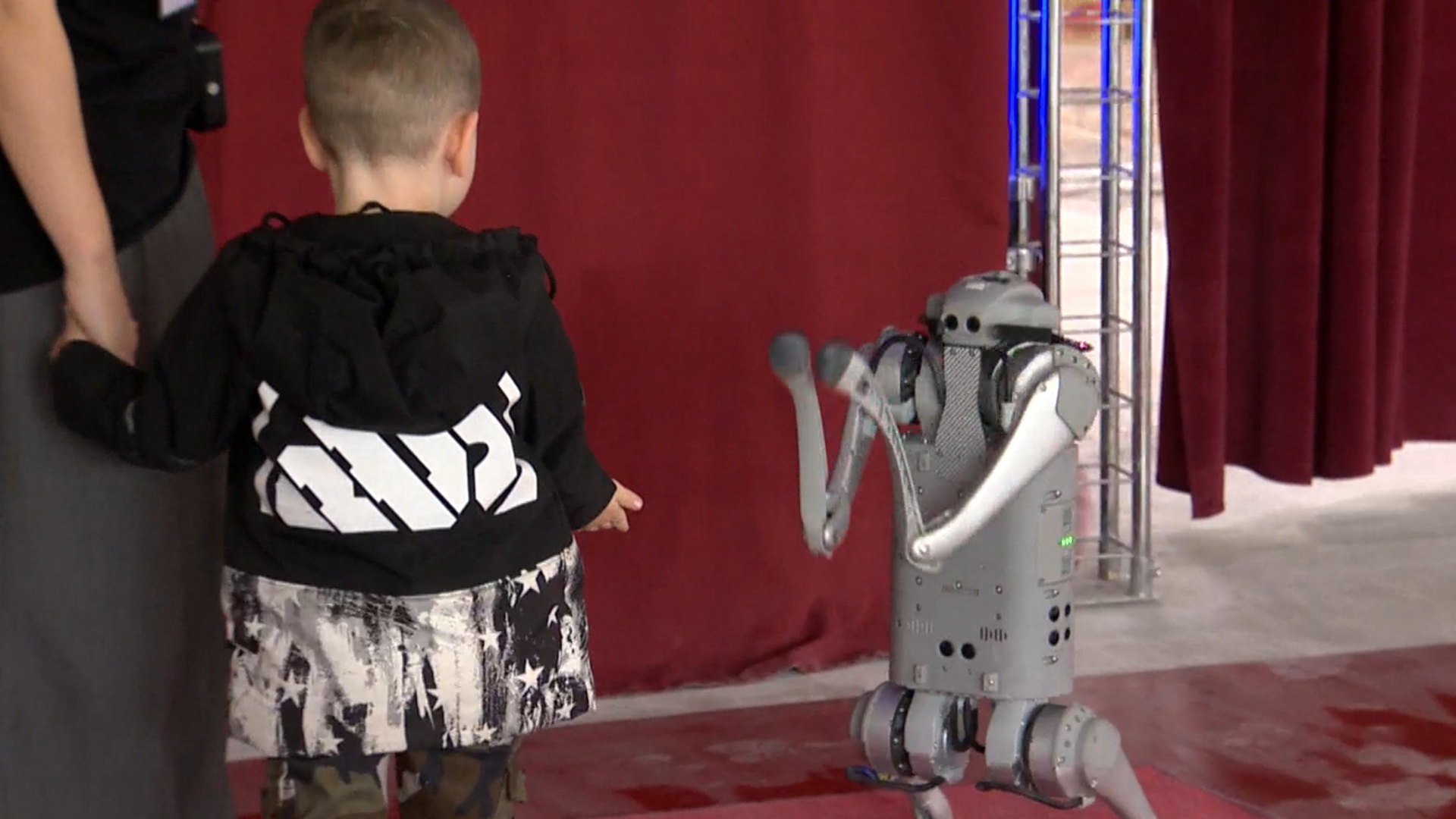 机器人表演吸引了滨海边疆区互动展览的参观者