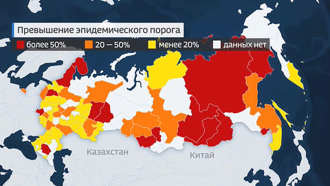В России растет число заболевших гриппом