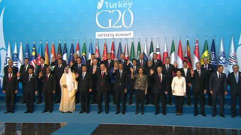 Перед заседанием G20 Путин кратко пообщался с Обамой