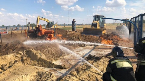 На магистральном газопроводе в Волгоградской области вспыхнул пожар