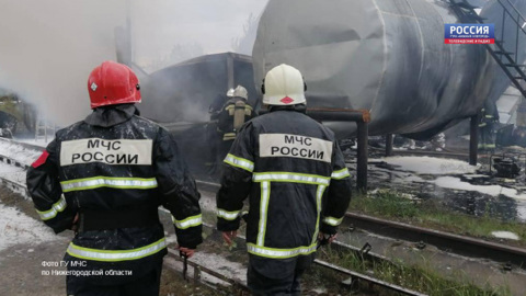 Пожар в Сормовском районе на территории промзоны Логопром