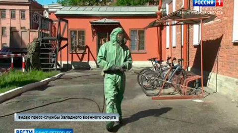 В военных академиях и училищах Петербурга провели тотальную дезинфекцию