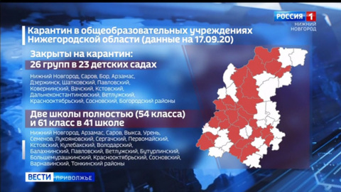 В Нижегородском регионе растет число классов, закрытых на карантин по коронавирусу