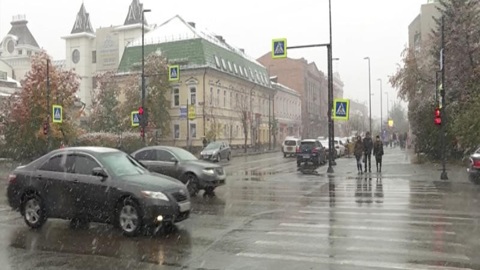 В Красноярске выпал снег