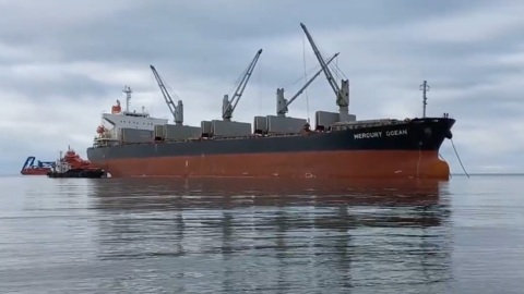 Севший на мель у берегов Сахалина панамский сухогруз не удалось сдвинуть с места
