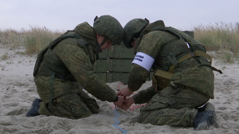 На полигоне "Хмелевка" соревнуются корабельные подрывные команды ВМФ России