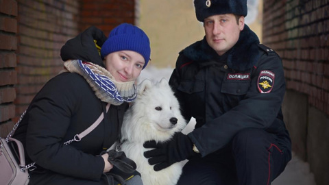 В Томске полицейский помог хозяевам вернуть домой пса Тедди