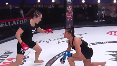 Нокаутировать за 29 секунд. Россиянка Авсарагова успешно дебютировала в Bellator