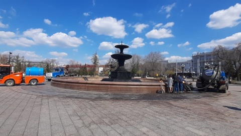 В Омске готовят к запуску фонтаны