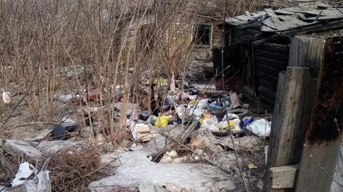 Мусорный оазис: бездомные устроили поселение в центре Новосибирска
