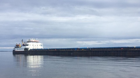 Грузовое судно село на мель в Вологодской области