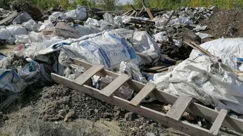 В Самаре возле реки нашли незаконную свалку стройматериалов с трупами животных