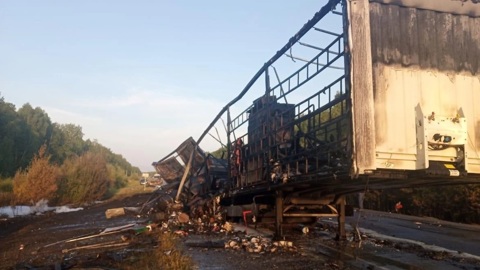 Два человека погибли в огненном ДТП с фурами в Курганской области