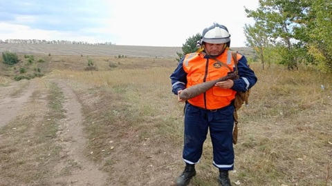 Под Липецком на полигоне спасатели уничтожили мину