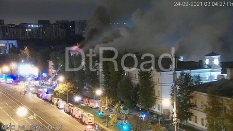 В пять раз увеличился пожар в общежитии Военного университета в Москве