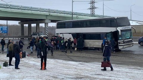 В Воронежской области задымился автобус с пассажирами