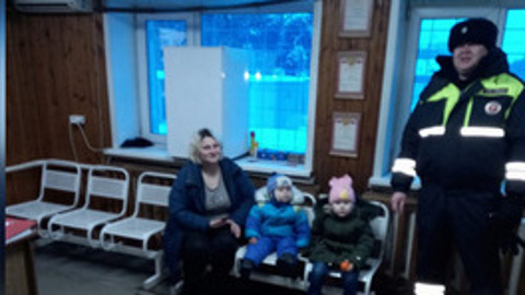 На трассе М-4 полиция не дала замерзнуть матери с двумя детьми