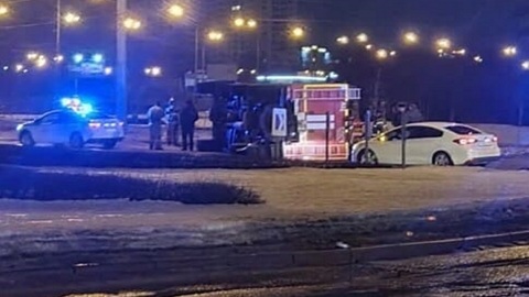Пожарная машина перевернулась в Липецке