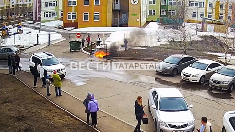 Татарстанец случайно устроил пожар во дворе жилого дома