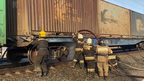 В Омской области во время движения загорелся поезд